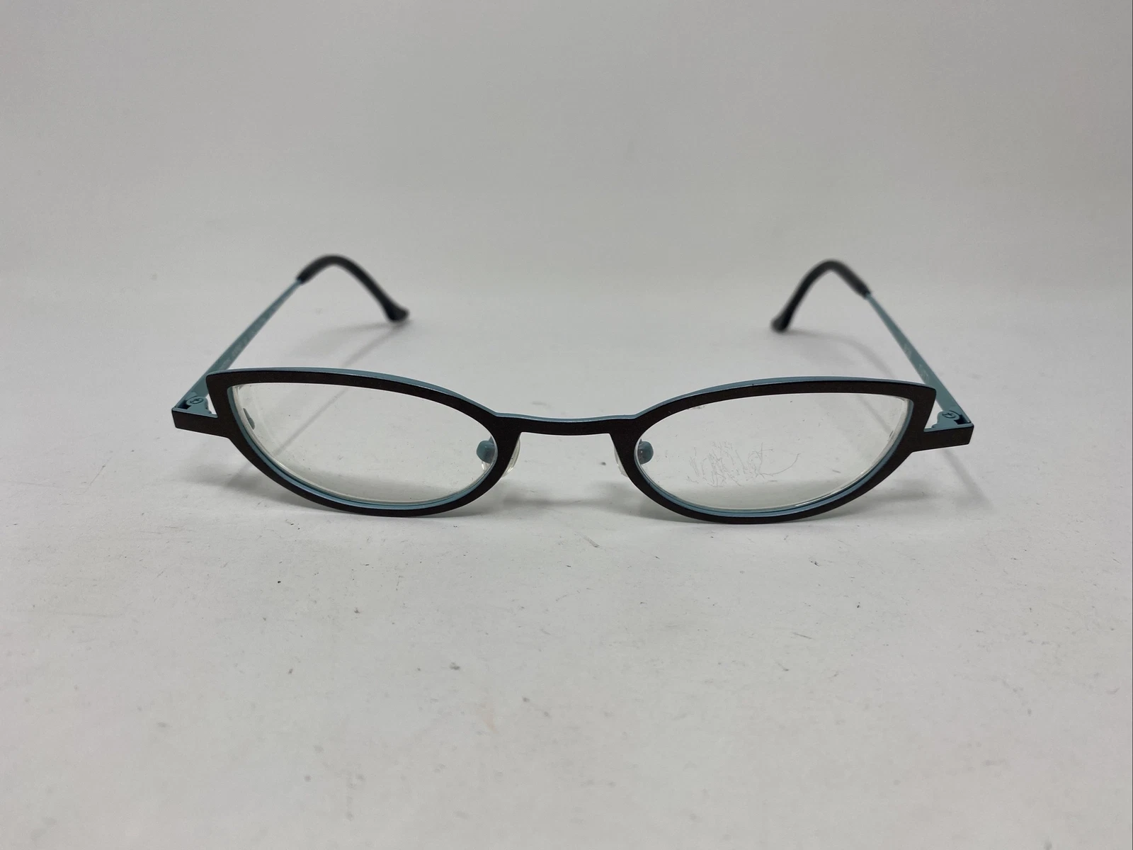 ANNE ET VALENTIN LUNETTES TITANIUM EYEGLASSES B 28 TUTTI BROWN BLUE EYEGLASS V12