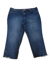 GLORIA VANDERBILT Women's Jeans Amanda Stretch Blue Raw Hem 22W Plus