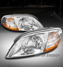 For 99-03 Ford Windstar Minivan Headlights Headlamps Lamp Chrome Left+Right Pair