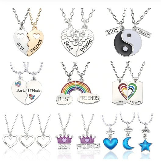 Bj - COLLANA BEST FRIENDS 4 PEZZI MIGLIOR AMICA AMORE AMICIZIA IDEA