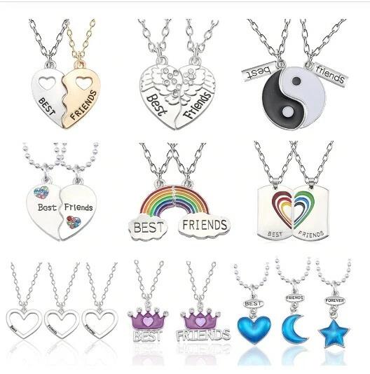 IDEA REGALO COLLANA BEST FRIEND CUORE SPEZZATO MIGLIOR AMICA AMORE SAN VALENTINO