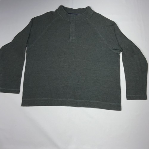 Austin Clothing Co. Henley Mock Neck Thermal Olive Green Long Sleeve Men's XL