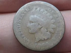 1864 L Indian Head Cent Penny, With L, Pointed Bust- About Good Details