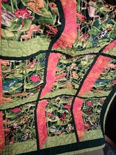 Baby Quilt Could Be Adjusted to Wall Hanging Frogs Handmade Machine Quilted