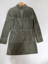 Suede Light Reversable Coat Green Suede, Olive Leather Side Colour For Women