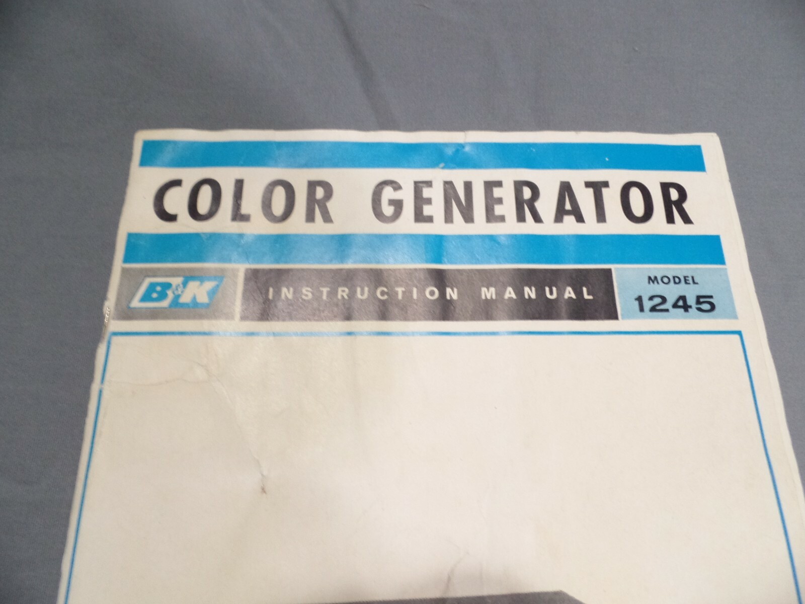 B&K Color Generator Model 1245 Instruction Manual Schematics