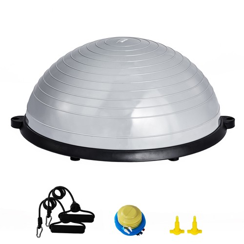 VEVOR 23" Half Exercise Ball Trainer Yoga Balance Stability Ball Resistance Band - Picture 9 of 12