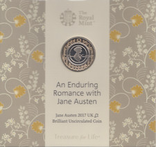 2017 Royal Mint Jane Austen £2 Two Pound Brilliant Uncirculated Coin Pack 