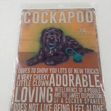 Cockapoo puppy dog quote saying steel metal sign