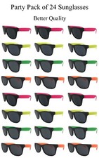 Neon Sunglasses Bulk Pack Of 24 Party Favors For Kids-Adults-Men-Women