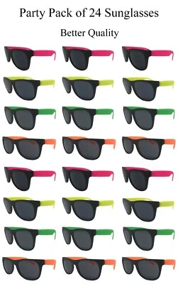 THEGAG Neon Sunglasses Bulk Pack Of 24 Party Favors For Kids-Adults-Men-Women