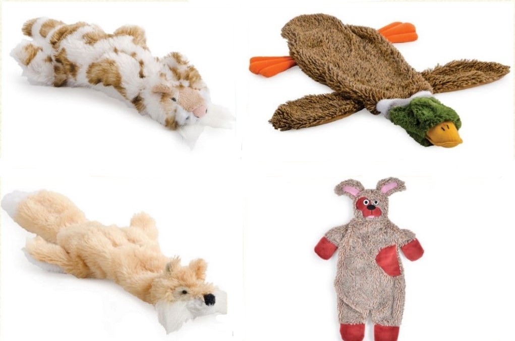 Ancol Floppet Soft Cuddly Dog Toy unstuffed No stuffing with squeaker