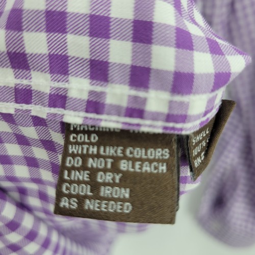 J McLaughlin Shirt Mens Large Purple White Plaid Long Sleeve Button Down - Picture 5 of 9