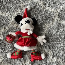 Disney Minnie Mouse Plush Doll Christmas Outfit 18 Inches Good Condition