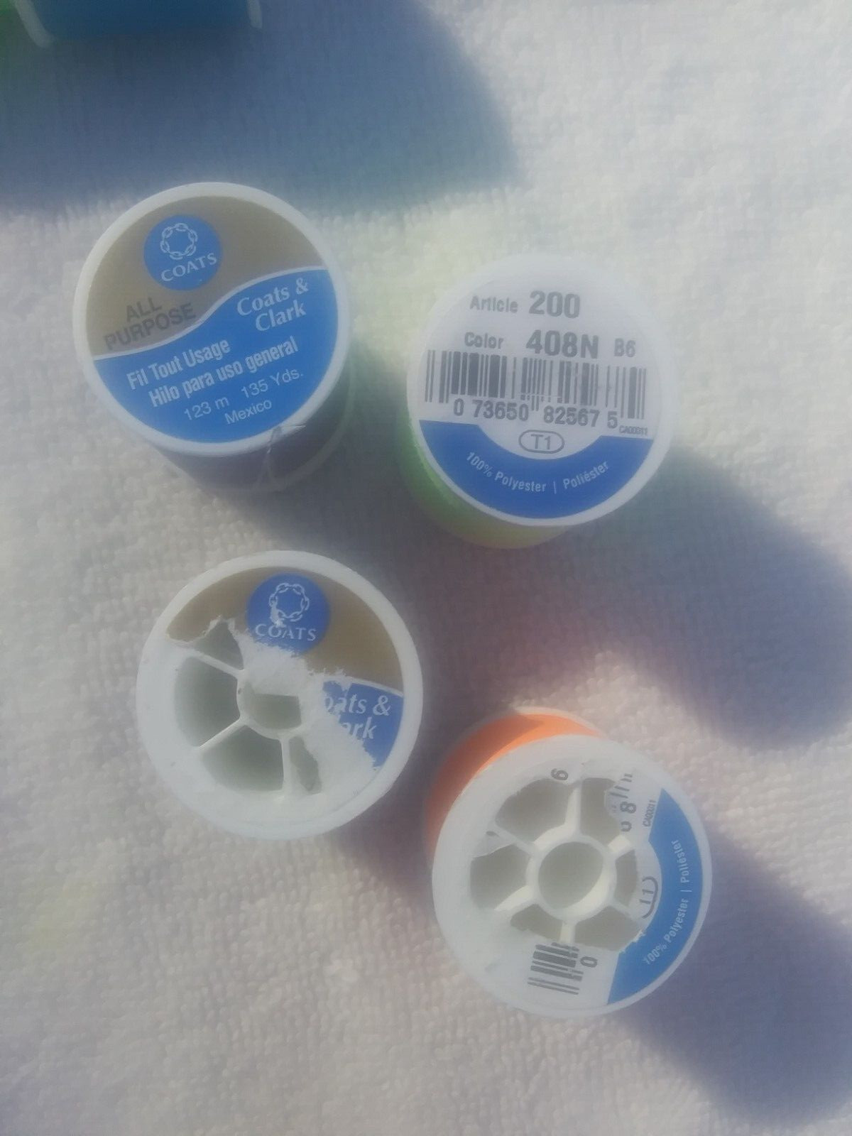 40 Coats & Clark All Purpose Thread Lot~135 Yd ea~Polyester~Various Colors~Neons