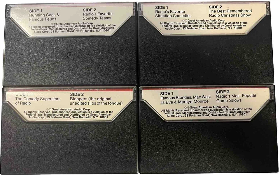 Superstars of Comedy 4 Cassette Tape Set, Martin & Lewis, Burns & Allen, Berle - Image 3 of 3