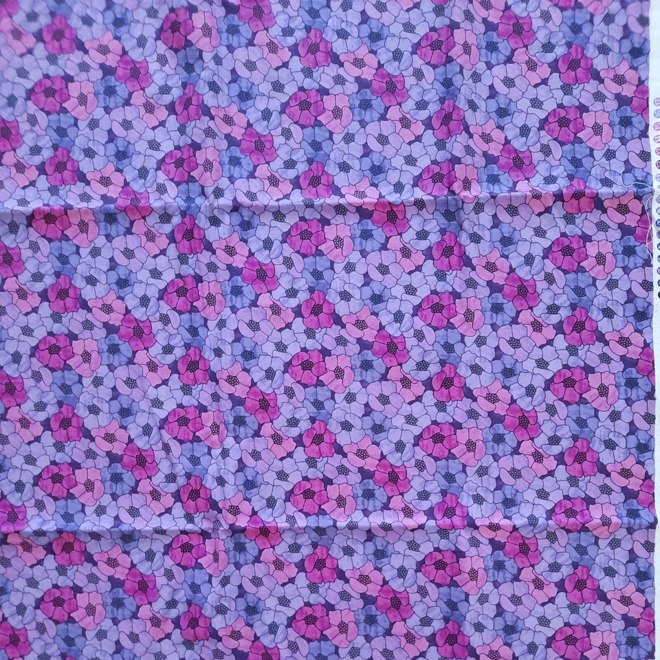 Quilting Fabric 43" X 24"+ Springs Creative CP 29173 Flower Petals Floral Purple - Image 3 of 4