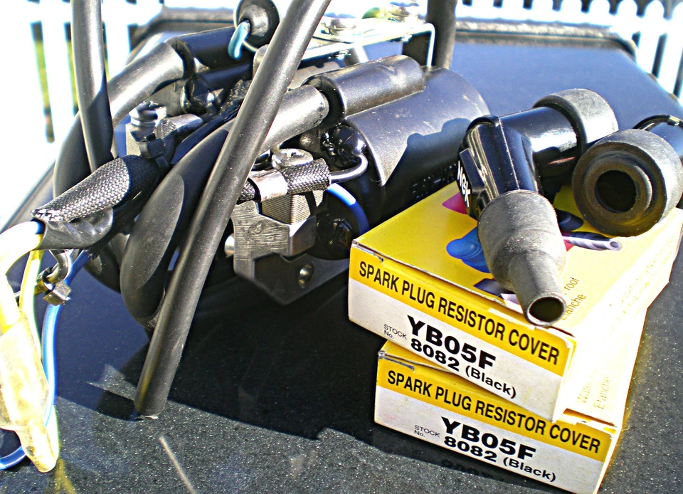 Honda CB450 CB350 CL450 SL350 CB500T NUEVO Conjunto de bobina de encendido y condensador +!! Foto 2 de 4