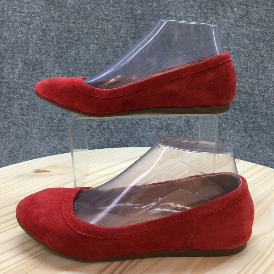 Zapatos Crown Vintage Para Mujer 6.5 M Melidee Informales Sin Cordones Ballet Pisos Rojo Gamuza Foto 3 de 4