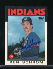 1986 Topps Traded #100T Ken Schrom signed auto autograph centered blue sharpie