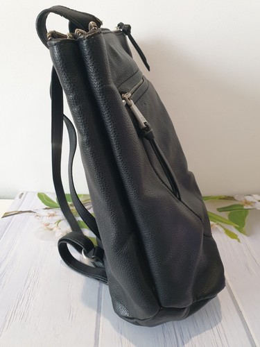 FIORELLI Large BACKPACK BAG Black Faux Vegan Leather Compartments Zip Pockets - Picture 2 of 13