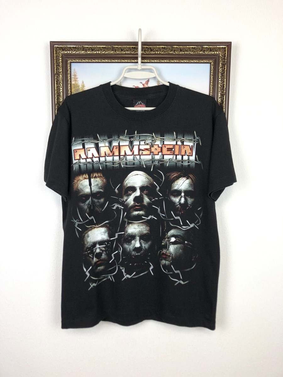Vintage Rammstein Band Shirt Over Print Black Tee Hype Big Logo