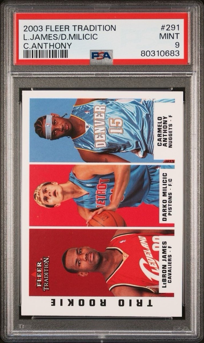 2003 Fleer Tradition LeBron James PSA 9 Trio Rookie Carmelo 