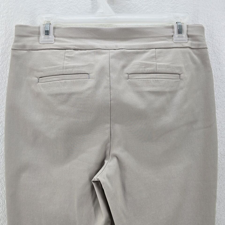 Chicos Dress Pants Women's Sz 4 Beige Capri Stretch Flat Front Pull-On ...