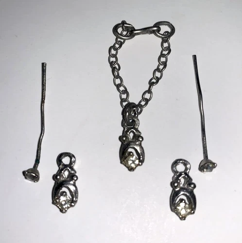 Vintage 1960's Barbie Cleinman & Sons Jewelry set Necklace w/Pendant & Earrings