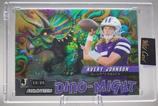 Avery Johnson /25 2024 Wild Card Dino Might PRC Rookie Green Purple Kansas St SP. rookie card picture