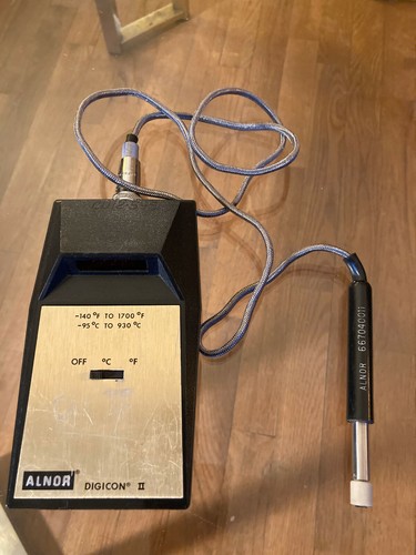 Used Alnor Racing Tire Pyrometer Probe Digicon II Model 6840 + Case UNTESTED 90s