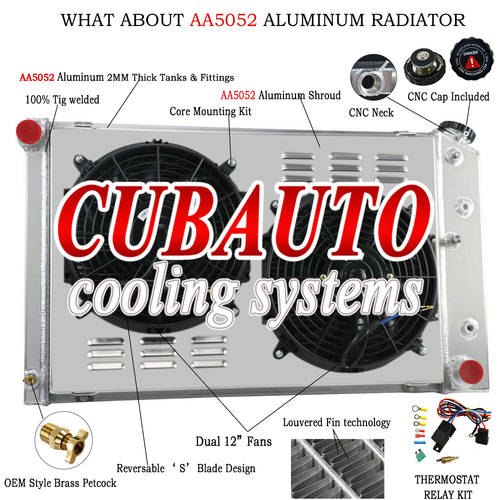 Fit 1978-1987 Chevy Monte Carlo SS Olds Cutlass G-body 3-Row Radiator Shroud Fan - Picture 1 of 14