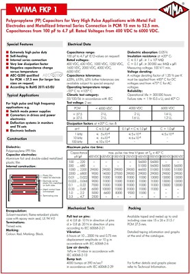 1 Pz - WIMA FKP1 0,1 UF (0,1uF 100nF) 1250V 5% Passo - Foto 8