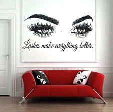 Beauty Salon Quote Wall Decal Stickers Make Up Store Home Decoration Murals (...