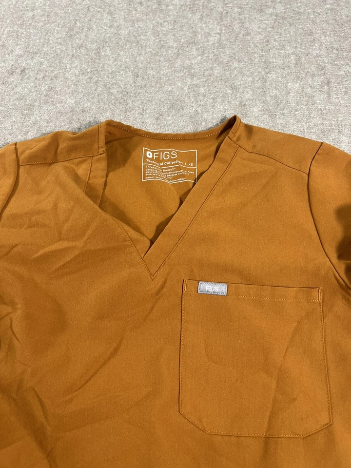 Blusa Médica Figs Extra Pequeña Naranja Adulto Mujer Camisa Bolsillo Colección Técnica Foto 2 de 4