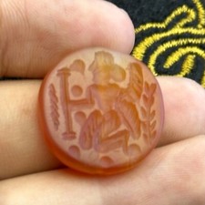 Genuine ancient Roman agate king intaglio rare bead