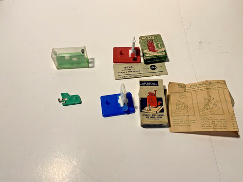 VTG LOT 4 Plastic Automatic Needle Threader HEXE, DITTA MARTINELLI, R.D. JAPAN