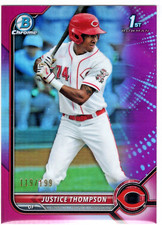 2022 1st Bowman Chrome Prospects Fuchsia Refractors #BCP59 Justice Thompson /199