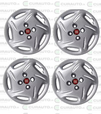 KIT SET 4 COPRICERCHI COPPA RUOTA  FIAT SEICENTO 600 LOGO ROSSO D13" NUOVO