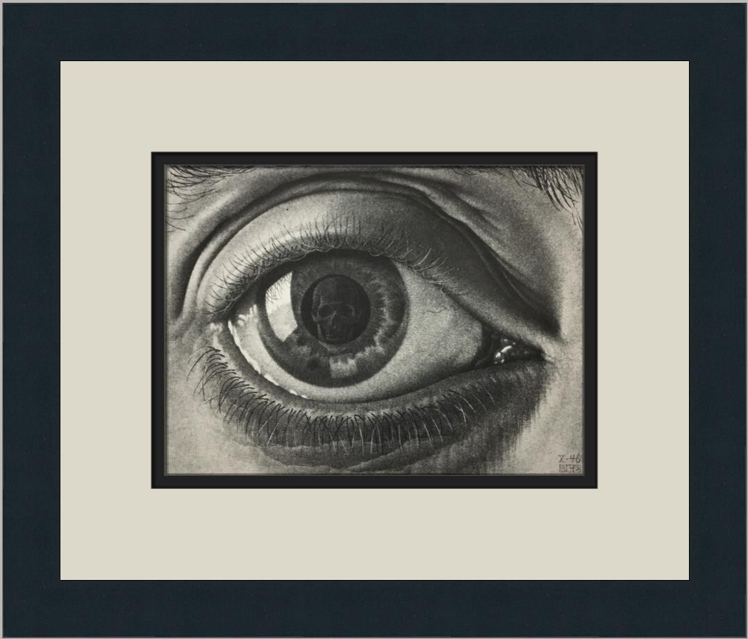 M.C. Escher Eye with Skull Reflection Custom Framed Print | eBay