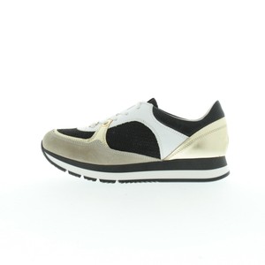 ladies black and gold trainers