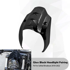 Gloss Black Front Headlight Fairing Cover For Harley Softail Breakout FXBR 18-24