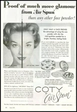 1954 vintage ad for Coty Air-Spun Face Powder  -449
