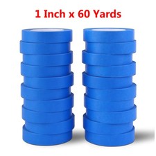 12 Roll Blue Painters Masking Tape 1"x60 Yards for Walls Painting Clean Removal