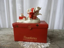 Vtg Snowbabies "Lead the Way" Dept 56 Figurine Dogs with Wagon In Box 2003 L8"xH