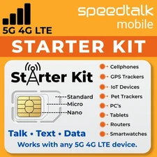 Universal SIM Card Starter Kit for 5g 4g LTE Ios Android Smart Phones Talk,text
