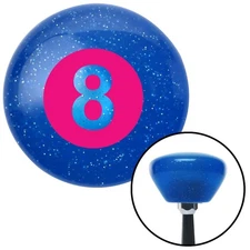 Pink 8 Ball Blue Retro Metal Flake Shift Knob w/ M16x1.5 Insert Shifter Auto