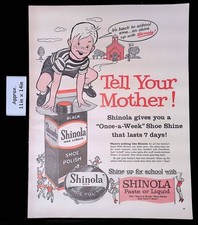 1960 Shinola WAX LIQUID SHOE POLISH OR PASTE SHINE UP FOR SCHOOL Print Ad 52421