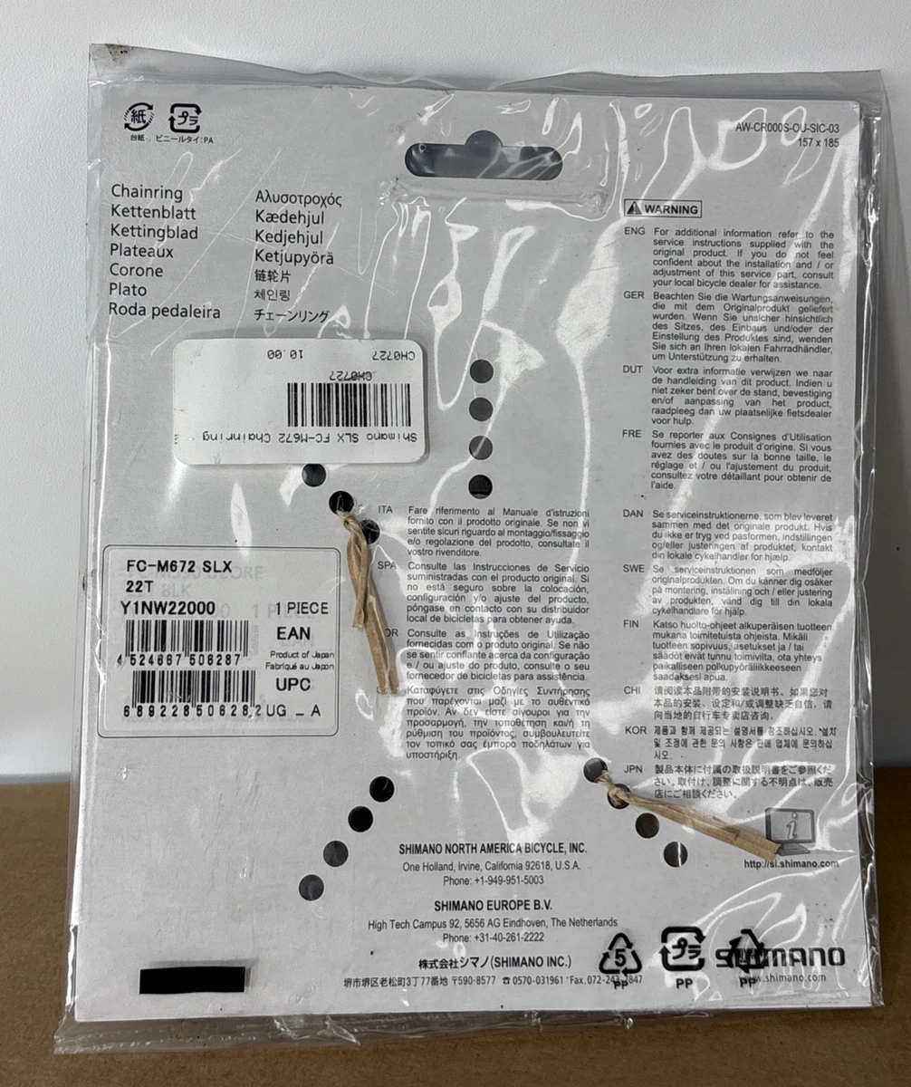 Shimano SLX FC-M672 Inner Chainring 22T 64mm BCD 10-Speed Y1NW22000 photo 2