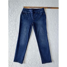 Chicos Women's Dark Blue Ankle Jeggings Skinny pull on Stretch Jeans size 8R